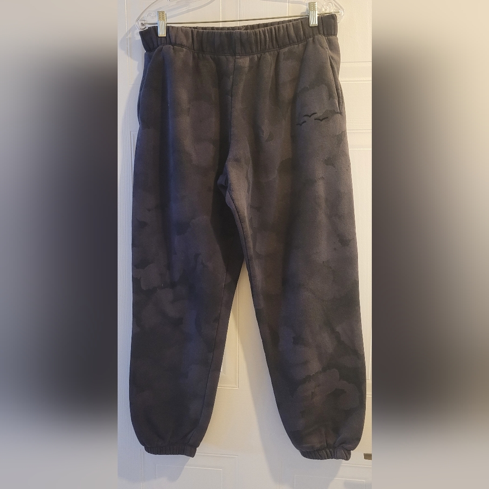 Womens LAZY PANTS Black/Off Black Cloud Design Size L